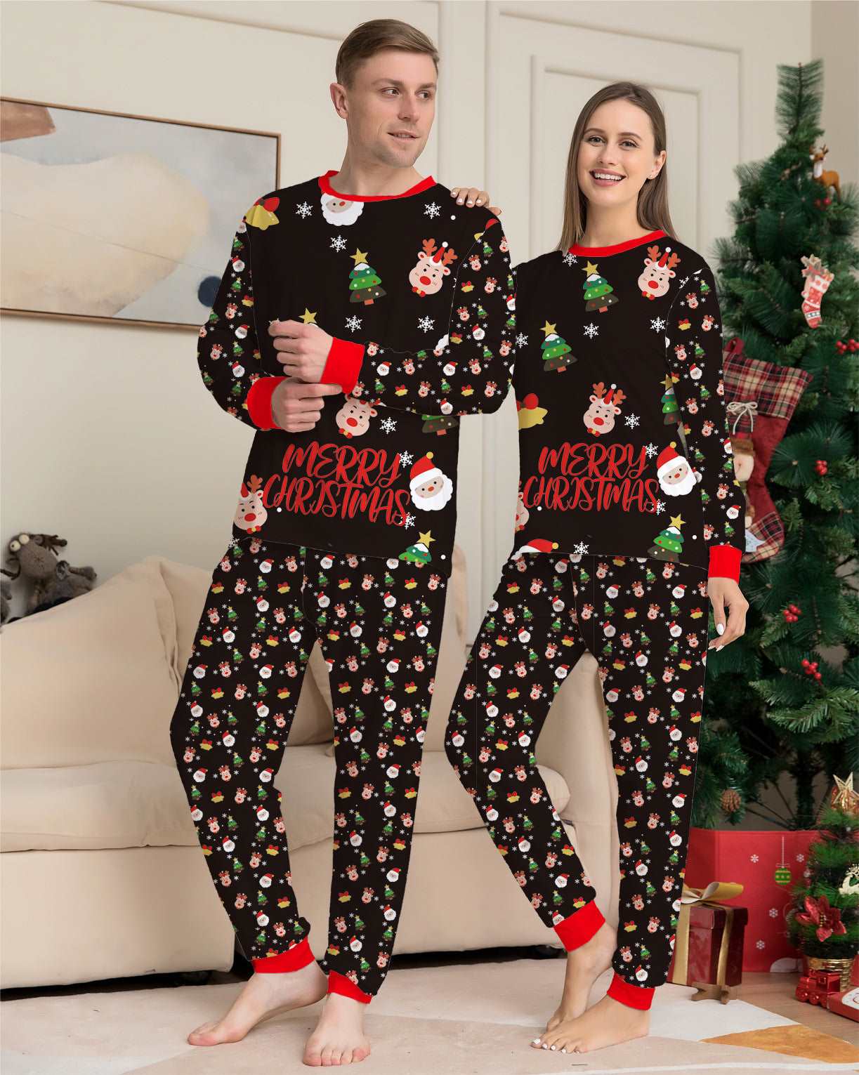 Little Gigglers World Family Christmas Matching Pajamas Set