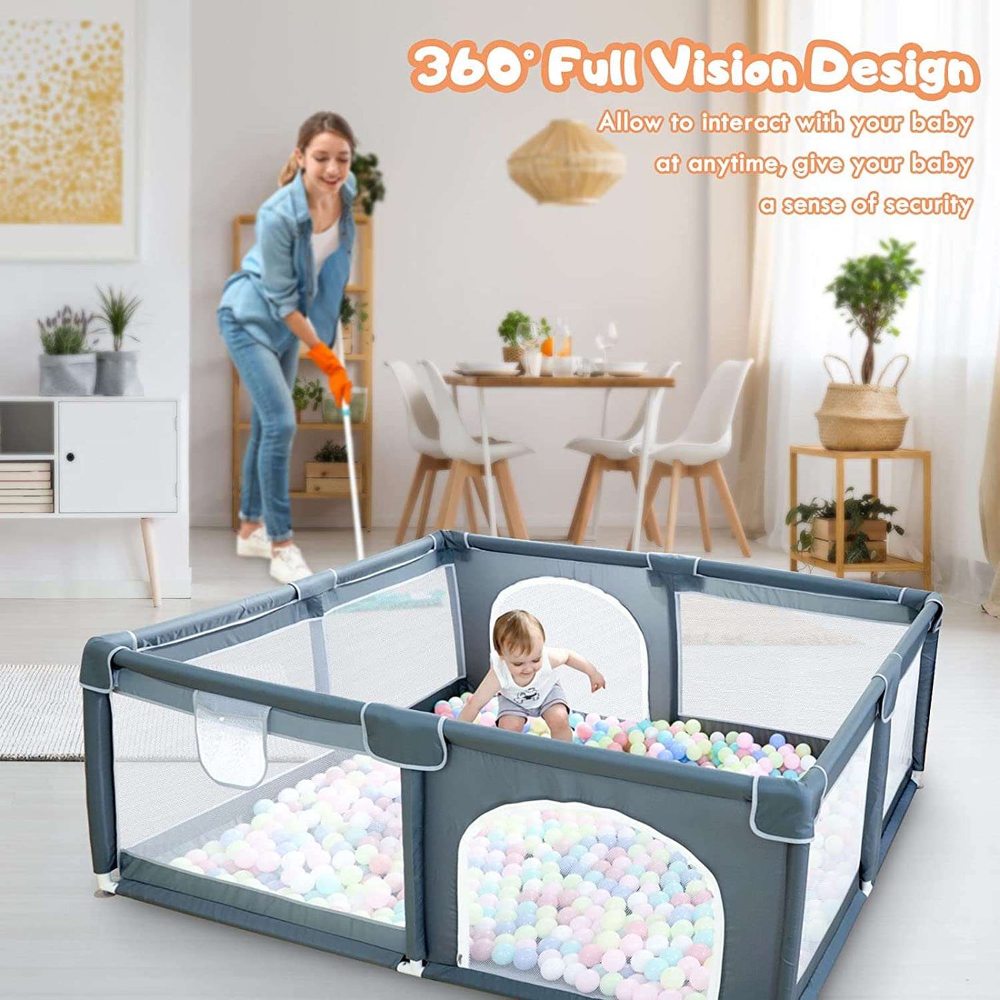 Little Gigglers World Foldable Baby Playpen Safety Play Yard