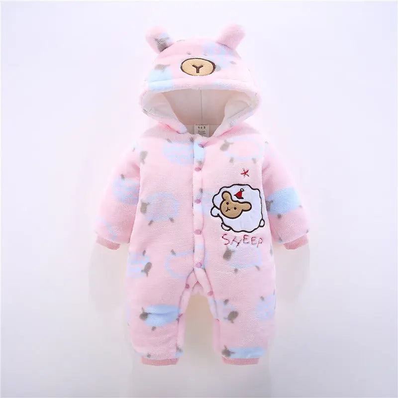 Little Gigglers World Unisex Baby Winter Thick Warm Fleece Romper