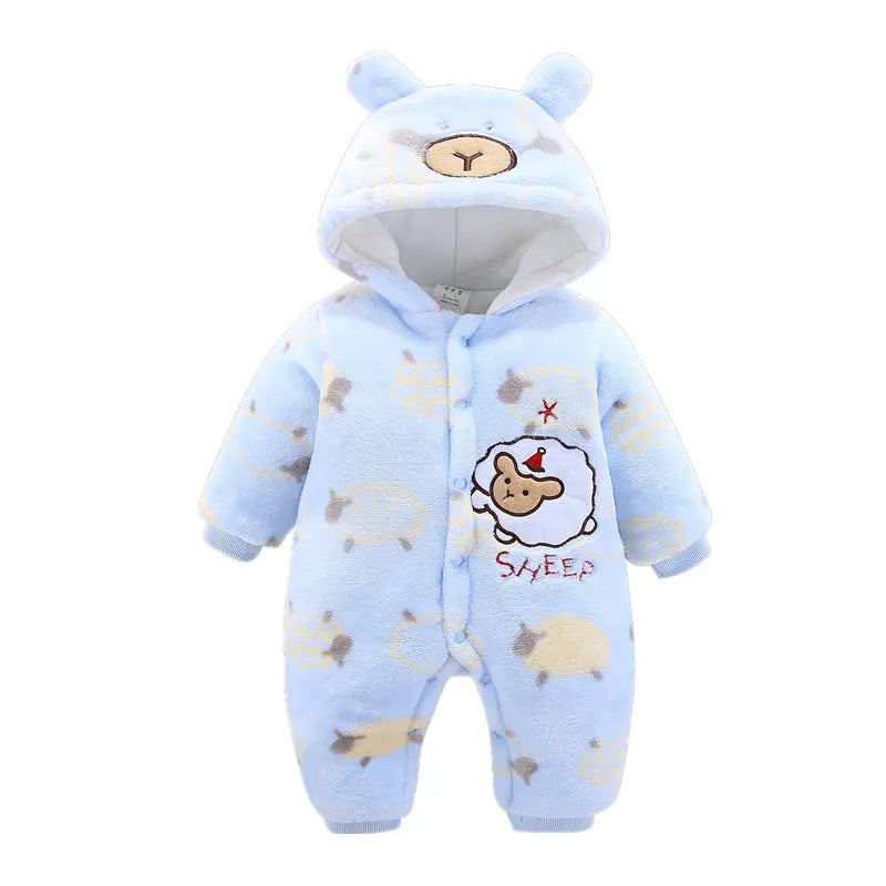 Little Gigglers World Unisex Baby Winter Thick Warm Fleece Romper