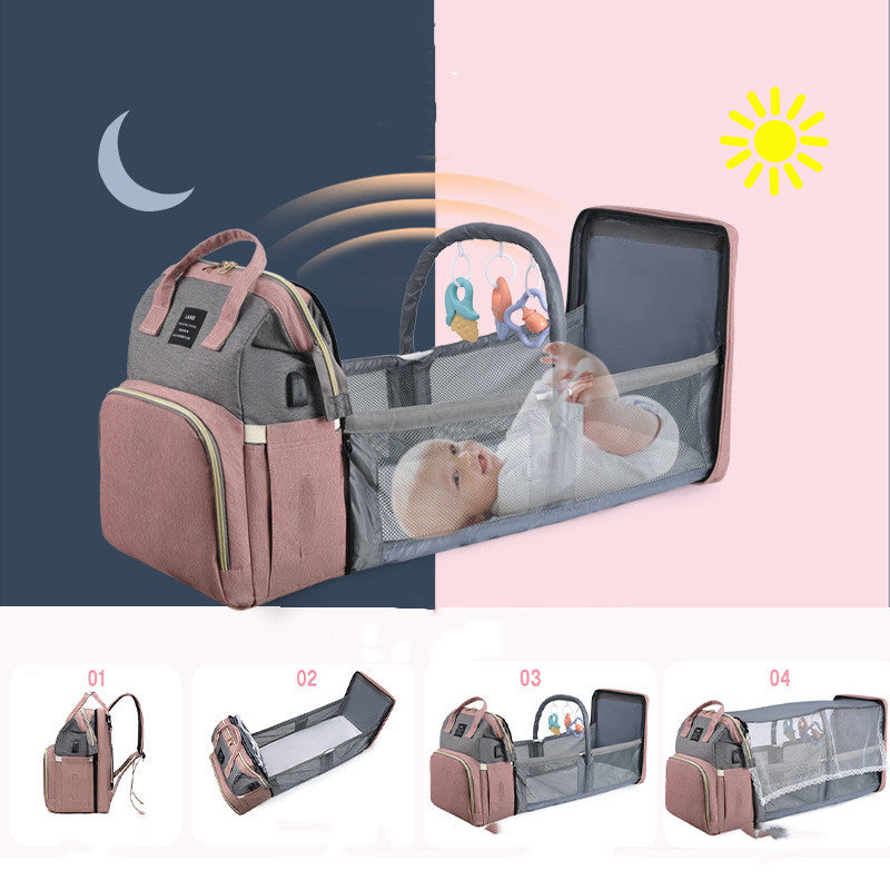 Little Gigglers World Maternity Baby Crib Extendable Backpack