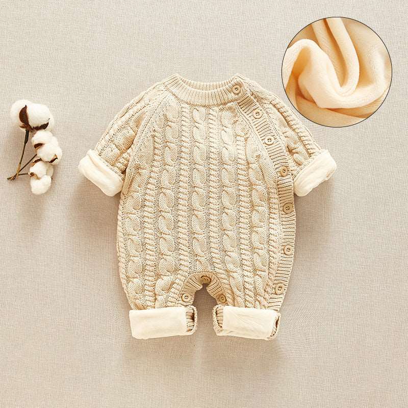 Little Gigglers World Unisex Newborn Baby Autumn Winter Velvet One-piece suit