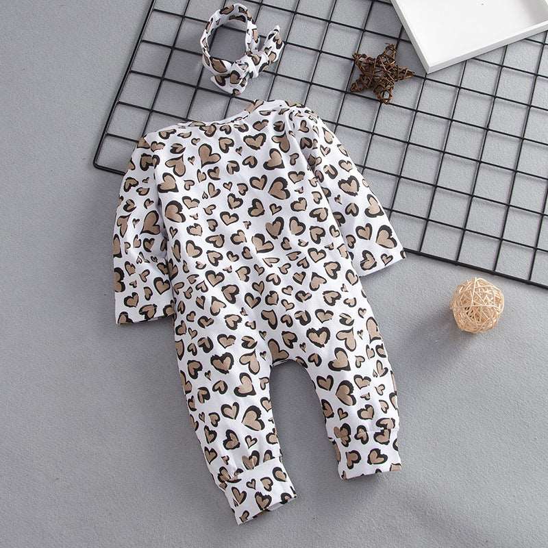 Little Gigglers World Baby Toddler Leopard Long Sleeve Rompers