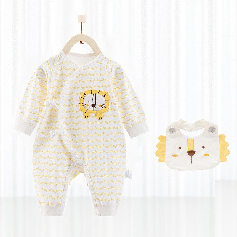 Little Gigglers World Newborn Baby Cotton Romper with mouth towel