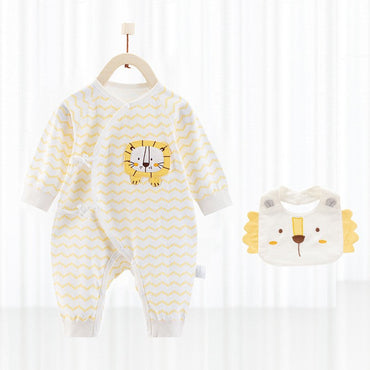 Little Gigglers World Newborn Baby Cotton Romper with mouth towel