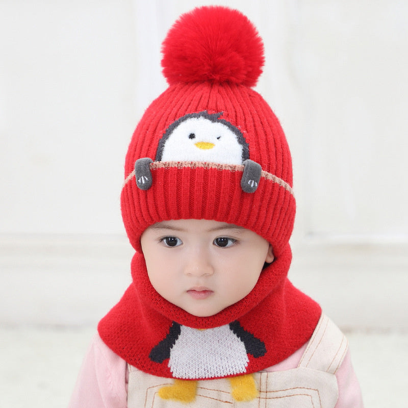 Little Gigglers World Kids Winter Penguin Hat Scarf Set