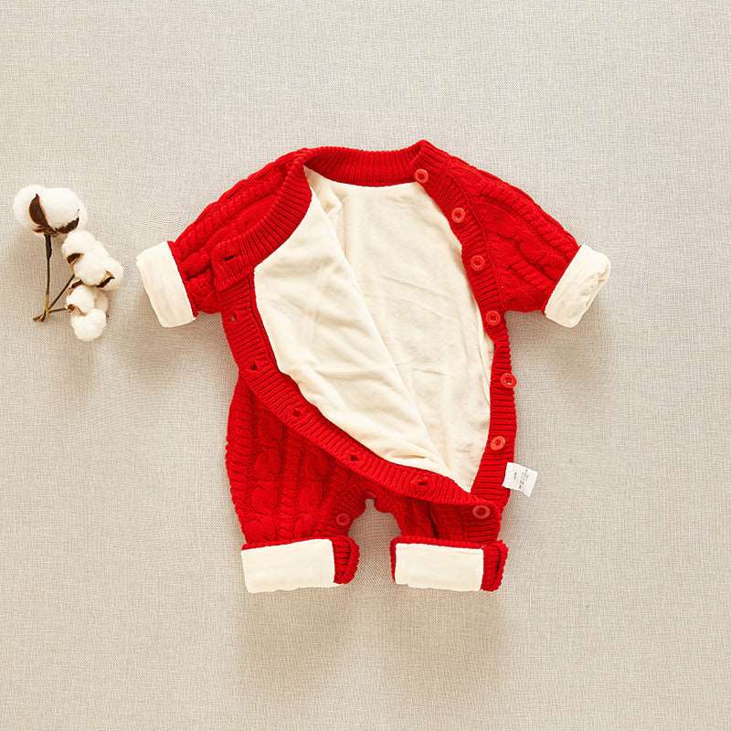 Little Gigglers World Unisex Newborn Baby Autumn Winter Velvet One-piece suit