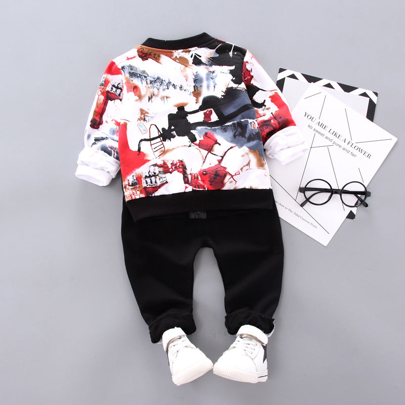 Little Gigglers World Boys Handsome Autumn Winter Three-Piece Set