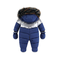 Little Gigglers World Winter Fur Collar Warm Infant Rompers Hoodies