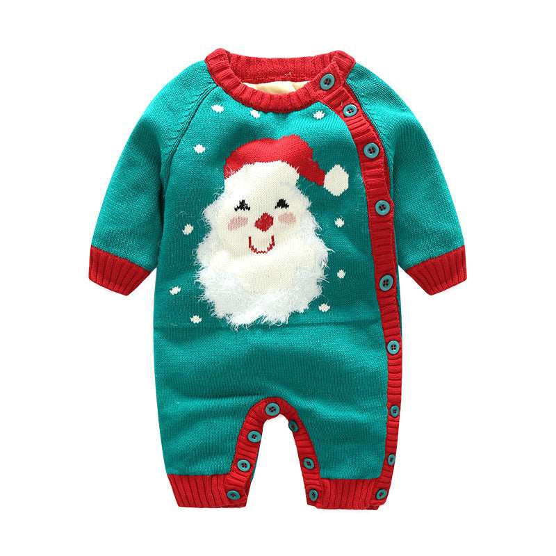 Little Gigglers World Newborn Baby Warm Thick Christmas Romper