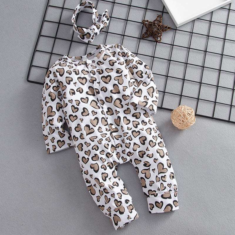 Little Gigglers World Baby Toddler Leopard Long Sleeve Rompers