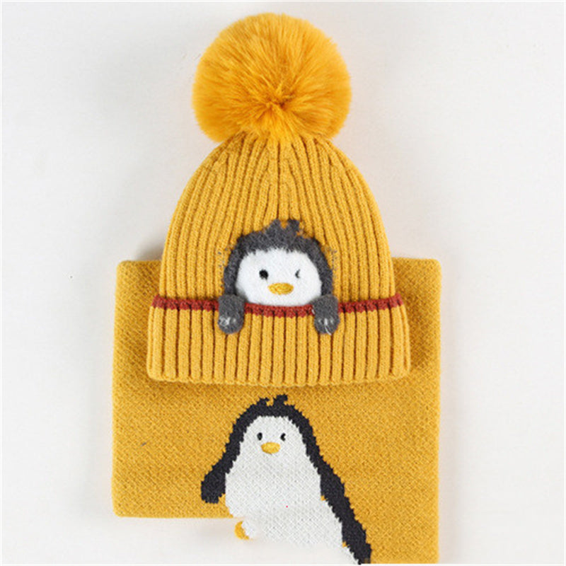 Little Gigglers World Kids Winter Penguin Hat Scarf Set