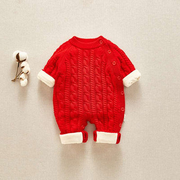 Little Gigglers World Unisex Newborn Baby Autumn Winter Velvet One-piece suit