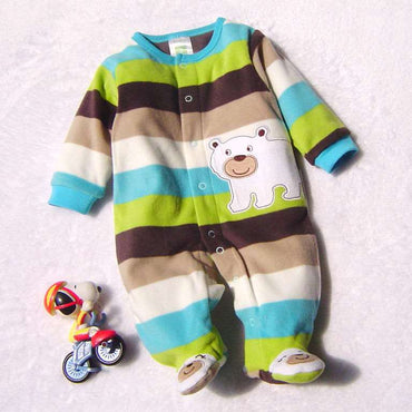 Little Gigglers World Long Sleeve Polar Fleece Baby Bodysuit