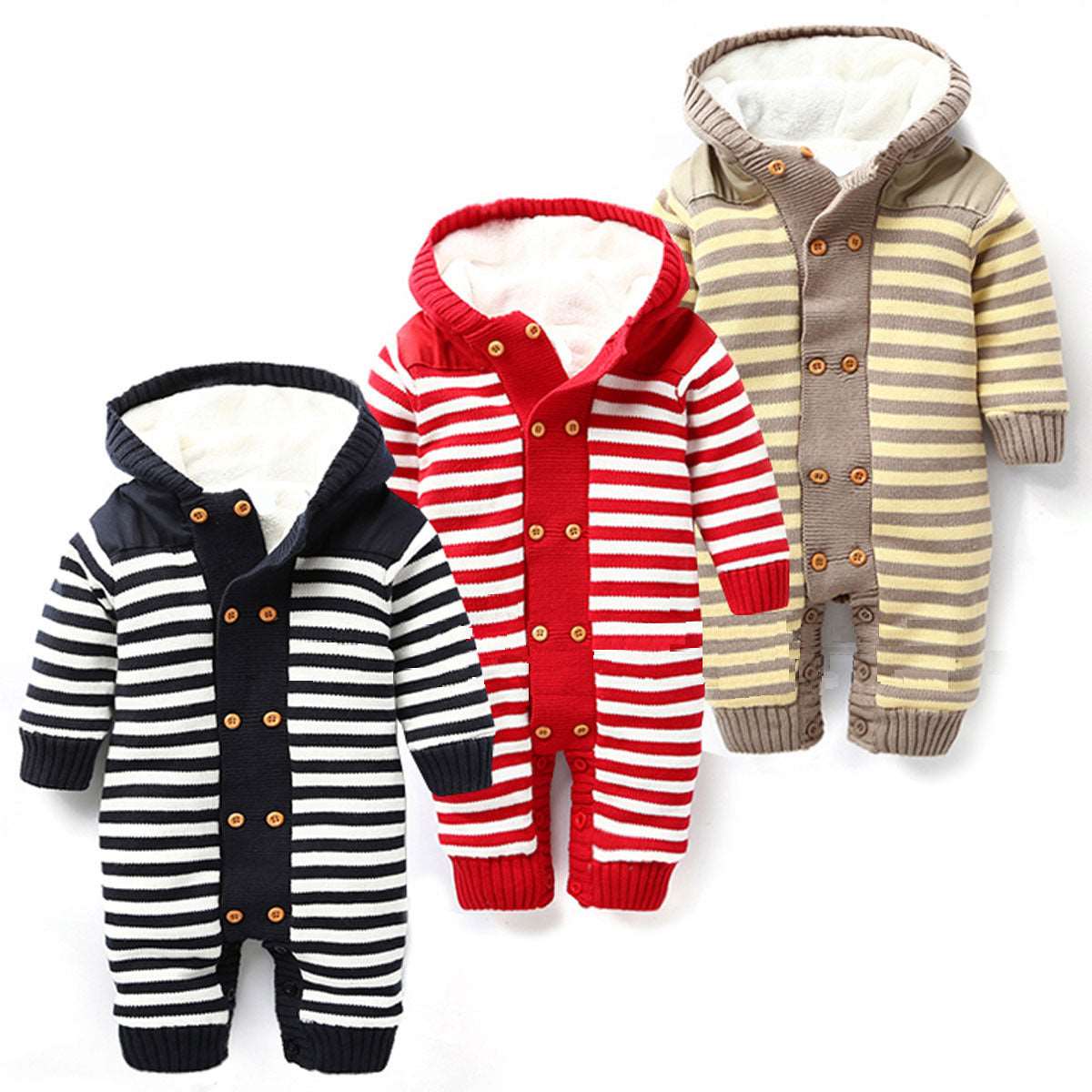 Baby Warm Winter Fleece Fur Bodysuit jumpsuit